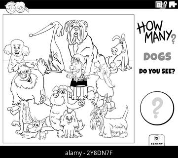 Cartoon dog. Color by number educational game for kids. Illustration ...