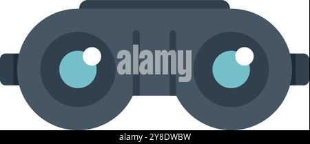 Black binoculars field glasses are enabling a close up view for birdwatching or spying Stock Vector