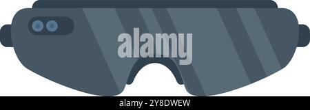 This illustration shows a pair of smart glasses showing augmented reality technology Stock Vector
