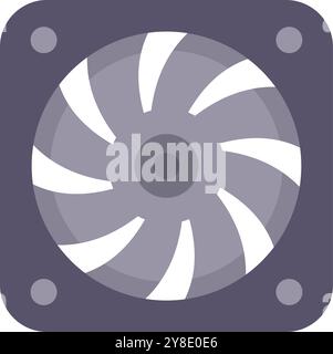Computer fan is spinning to keep the computer hardware cool Stock Vector