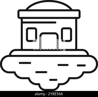 Cloud data storage center icon showing server and database for online backup and hosting Stock Vector