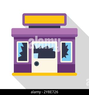 This vector illustration shows a small business struggling after a disaster Stock Vector