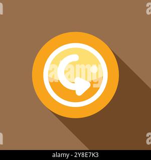Simple undo icon with curved arrow pointing left on a circular button Stock Vector