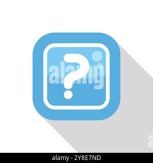 Blue rounded square app icon is showing a question mark on a white background Stock Vector