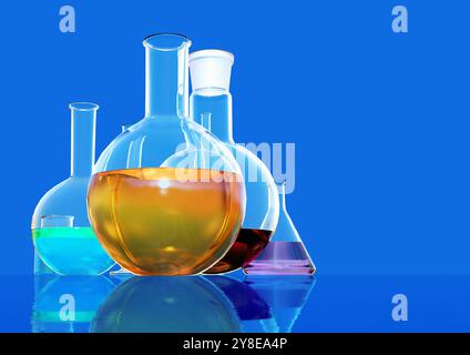 Illustration of chemistry equipment. Stock Photo