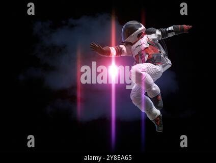 Conceptual illustration of an astronaut space walking. Stock Photo