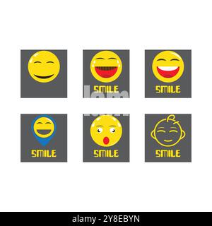 Smile happy icon vector illustration design symbol template Stock Vector