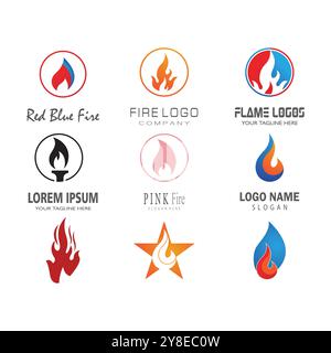 fire logo modern simple gradient. flame logo clean simple. Stock Vector
