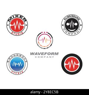 Sound waves vector illustration design template Stock Vector