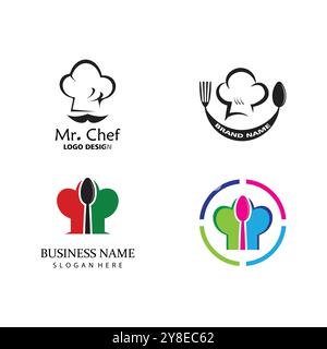 hat chef logo template vector illustration Stock Vector