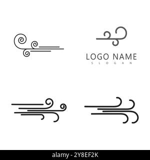 Wind logo vector symbol design Stock Vector