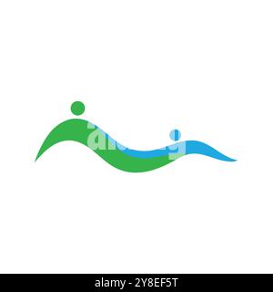 Water Wave illustration logo vector design Stock Vector