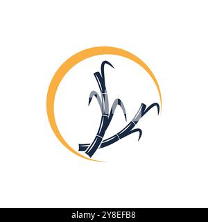 Sugarcane logo vector template symbol design Stock Vector