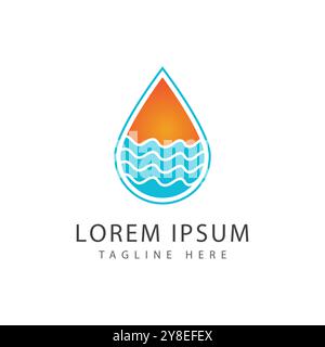 Water drop illustration logo vector design Stock Vector