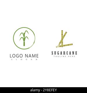 Sugarcane logo vector template symbol design Stock Vector