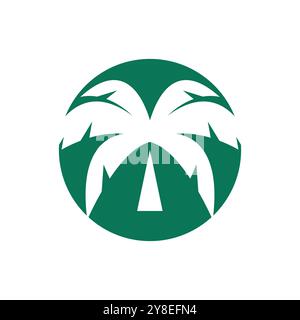 Palm tree summer logo template vector illustration Stock Vector