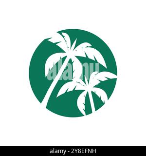 Palm tree summer logo template vector illustration Stock Vector
