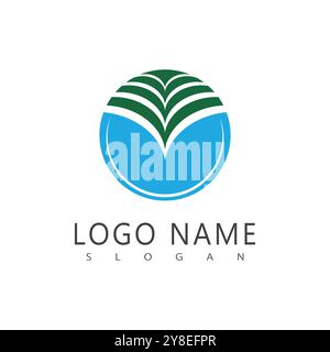 Palm tree summer logo template vector illustration Stock Vector