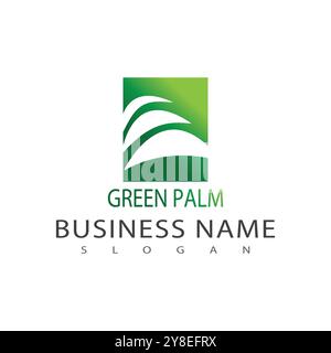Palm tree summer logo template vector illustration Stock Vector