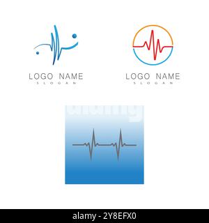 Pulse line ilustration logo vector template Stock Vector