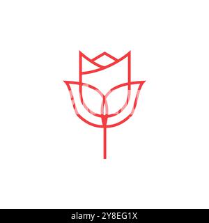 Rose flower Logo ilustration vector Stock Vector