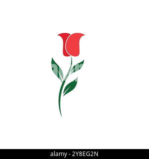 Rose flower Logo ilustration vector Stock Vector