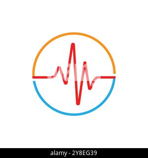 Pulse line ilustration logo vector template Stock Vector