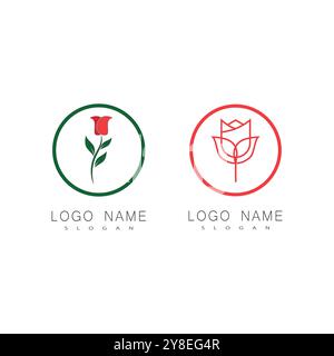 Rose flower Logo ilustration vector Stock Vector