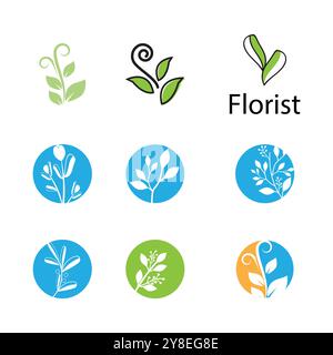 Florist logo template vector symbol design Stock Vector