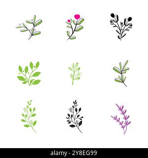 Florist logo template vector symbol design Stock Vector
