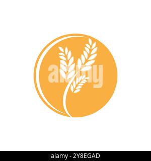 Agriculture wheat logo vector template and symbol Stock Vector