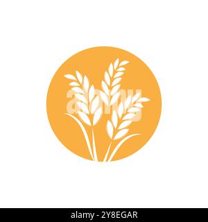 Agriculture wheat logo vector template and symbol Stock Vector