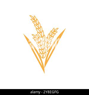 Agriculture wheat logo vector template and symbol Stock Vector