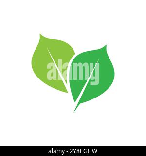 Green leaf logo vector element symbol template Stock Vector