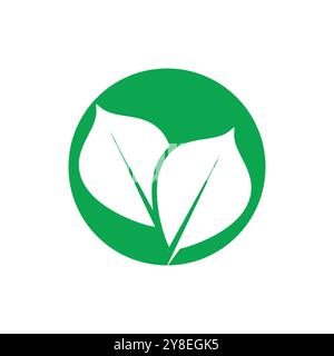 Green leaf logo vector element symbol template Stock Vector