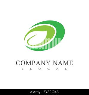 Green leaf logo vector element symbol template Stock Vector