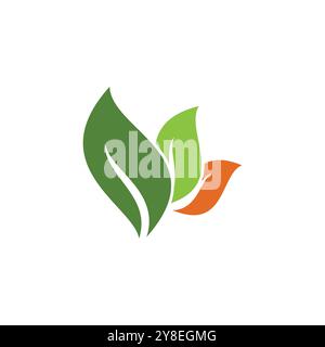 Green leaf logo vector element symbol template Stock Vector