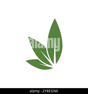 Green leaf logo vector element symbol template Stock Vector