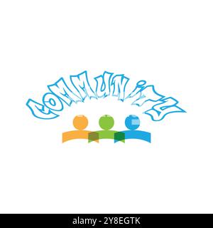 Community, network and social logo people design Stock Vector