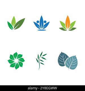Green leaf logo vector element symbol template Stock Vector