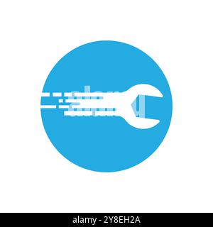 Wrench logo vector flat symbol design Stock Vector