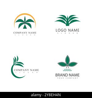 Palm tree summer logo template vector illustration Stock Vector