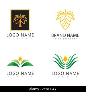 Palm tree summer logo template vector illustration Stock Vector