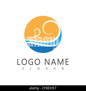 Wind logo vector symbol design Stock Vector