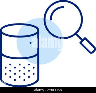 Speaker and magnifying glass. Use of artificial intelligence smart assistant in internet search. Audio player. Pixel perfect, editable stroke icon Stock Vector