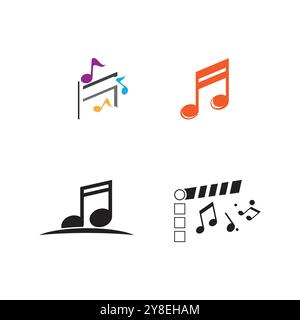 Note music logo vector template symbol design Stock Vector