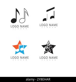 Note music logo vector template symbol design Stock Vector