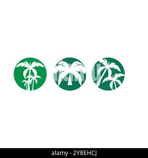 Palm tree summer logo template vector illustration Stock Vector