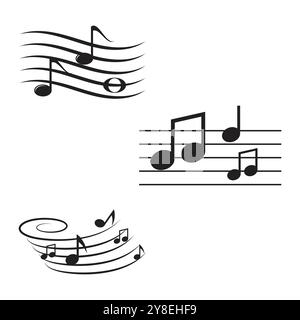 Note music logo vector template symbol design Stock Vector