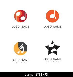 Note music logo vector template symbol design Stock Vector